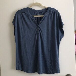 Blue Relaxed Dolman Sleeve Top